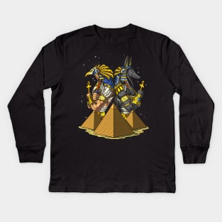 Egyptian Gods Anubis Horus Kids Long Sleeve T-Shirt